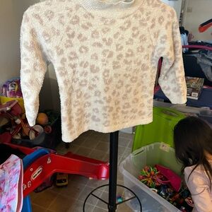 Cozy Cream Leopard Print Kids Sweatshirt